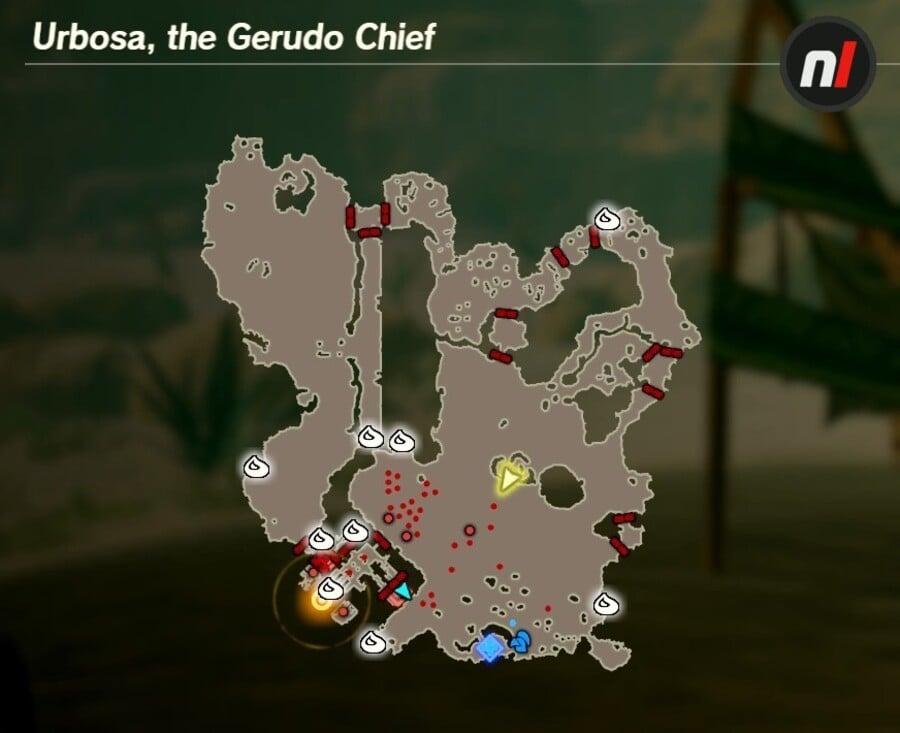 Urbosa the Gerudo Chief Korok Map